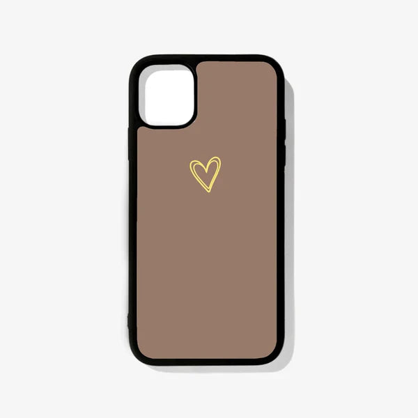 Mini Heart Brown Case