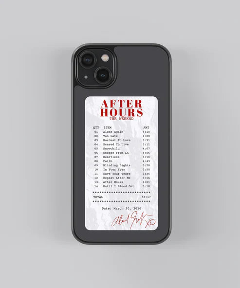 After Hours Guest Check Spotify Case